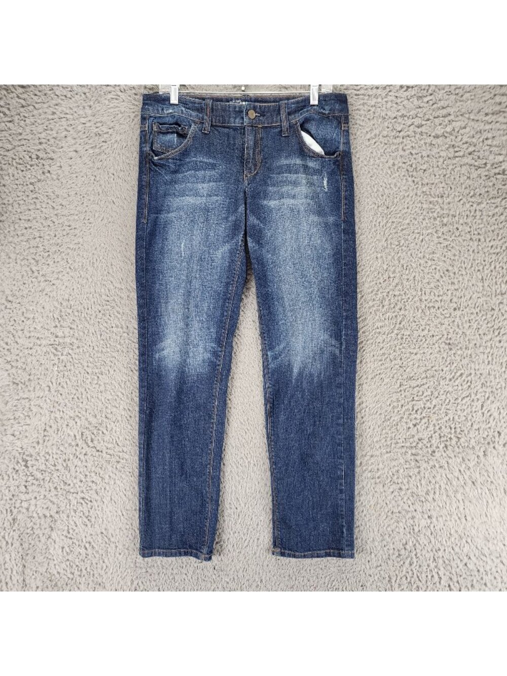 New York & Company Jeans Womens 8 Blue Stretch Denim Slim Slouch *Read*